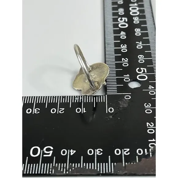 Vintage Navajo Sterling Silver Turquoise Ring Size 8 Native American- Signed - Picture 10 of 12